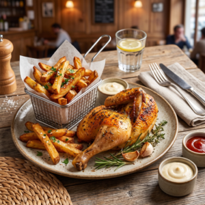 Demi poulet Frites maison